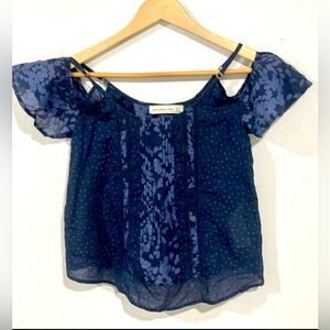 NWT Abercrombie and Fitch cropped blouse dropped shoulder women’s XS